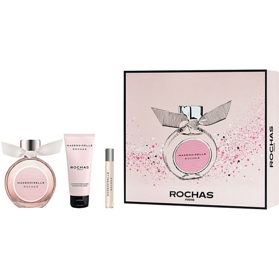Rochas Mademoiselle Rochas toaletná voda pre ženy 90 ml + telové mlieko 100 ml + toaletná voda 7,5 ml, darčeková sada