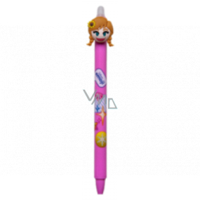 Colorino Gumovateľné pero Disney Emoji ružové, modrá náplň 0,5 mm