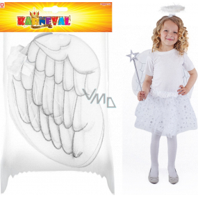 Rappa Halloween Anjelské krídla so svätožiarou pre deti