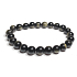 Obsidiánový zlatý náramok elastický prírodný kameň, guľôčka 8 mm / 16-17 cm, záchranný kameň