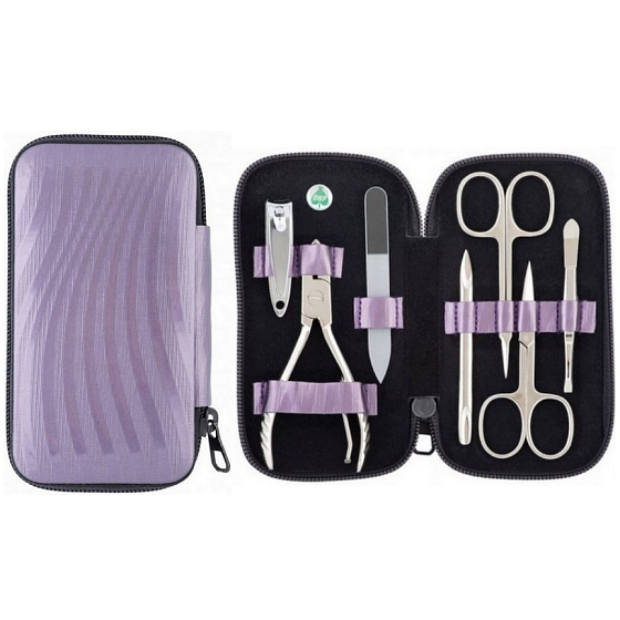Dup Manicure Doubravka koženková 7-dielna súprava fialová s leskom 230402-435