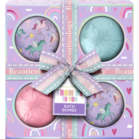 Baylis & Harding Unicorn šumivá guľa do kúpeľa 4 x 120 g, kozmetická sada pre ženy