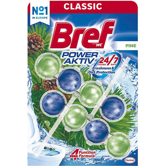 Bref WC blok Power Aktiv Borovica, 2× 50 g