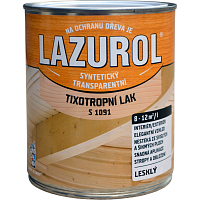 LAZUROL tixotropný nestekajúci lak na kov a drevo S1091, bezfarebný lesk, 750 ml
