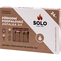 Solo prírodný podpaľač zápalka 2v1, 24 podpaľov
