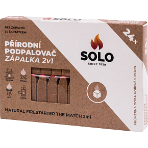 Solo prírodný podpaľač zápalka 2v1, 24 podpaľov Solo prírodný podpaľač zápalka 2v1, 24 podpaľov
