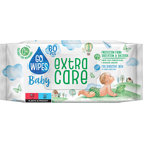 Go Wipes Baby Extra Care detské vlhčené utierky, 60 ks