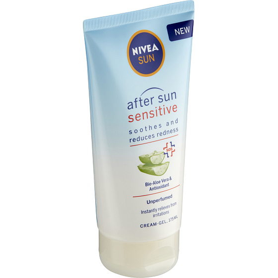 Nivea Sun After Sun Sensitiv upokojujúci gélový krém po opaľovaní, 175 ml