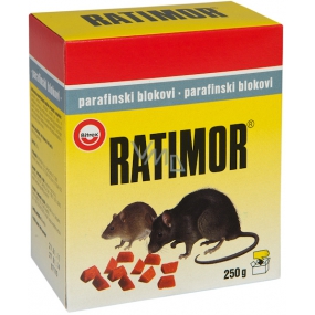 Ratimor parafínové bloky jed na hubenie hlodavcov s vysokou odolnosťou proti vlhkosti 250 g