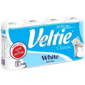 Veltie White toaletný papier biely 2 vrstvový 180 útržkov 8 kotúčov
