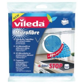 Vileda 3D Mikrohadřík so striebornými vláknami Odor - Stop 34 x 31 cm 3 kusy