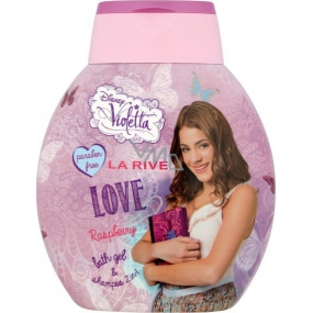 Disney Violetta Raspberry 2v1 šampón a kúpeľové mlieko pre dievčatá 250 ml