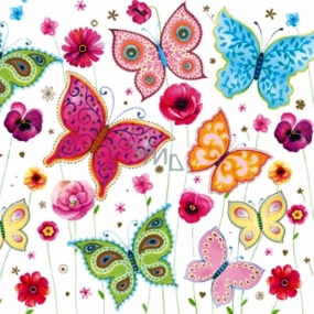 Maki Papierové obrúsky 3 vrstvové 33 x 33 cm 20 kusov motýle