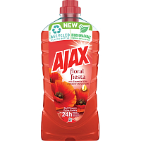 Ajax na podlahy a povrchy Floral Fiesta Red Flowers univerzálny čistiaci prostriedok, vlčí mak, 1 l