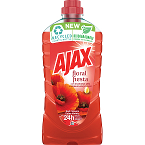 Ajax na podlahy a povrchy Floral Fiesta Red Flowers univerzálny čistiaci prostriedok, vlčí mak, 1 l