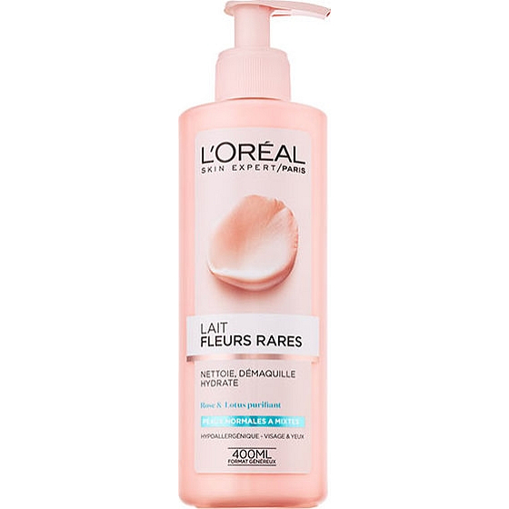 Loreal Paris Fleurs Rares Lait Démaquillant odličovacie mlieko s výťažkami vzácnych kvetov pre normálnu až zmiešanú pleť 400 ml