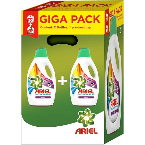 Ariel Color tekutý prací gél na farebné prádlo 100 dávok 2 x 2,75 l
