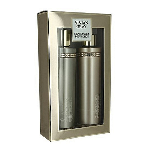 Vivian Gray Crystal In Brown luxusné sprchový gél 250 ml + telové mlieko 250 ml, kozmetická sada