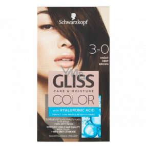 Schwarzkopf Gliss Color farba na vlasy 3-0 Hnedý 2 x 60 ml