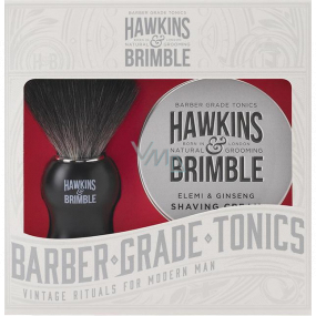 Hawkins & Brimble Men krém na holenie 100 ml + štetka na holenie, kozmetická sada pre mužov