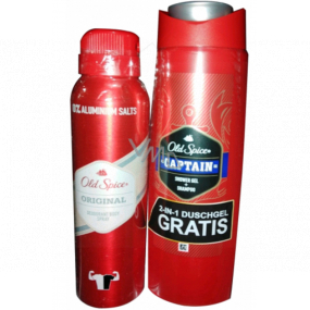 Old Spice Original deodorant sprej 150 ml + Captain 2v1 sprchový gél na telo a vlasy 250 ml, kozmetická sada