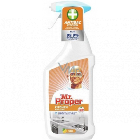 Mr. Proper Kuchyňa antibakteriálne tekutý čistič na odstraňovanie mastnoty a nečistôt 750 ml rozprašovač
