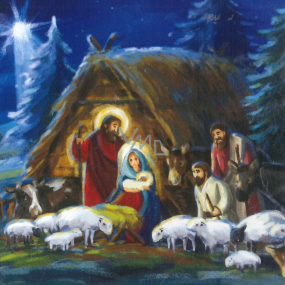 Nekupto Vianočné kartičky na darčeky Betlehem 6,5 x 6,5 cm 6 kusov