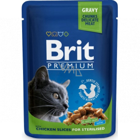 Brit Premium Kuracie kúsky pre kastrované mačky kompletné krmivo kapsička 100 g