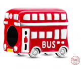 Striebro 925 Londýn, červený autobus, cestovný náramok