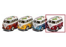 EP Line Volkswagen Little Van Naťahovacie auto Červená dodávka s farebnou strechou 3 x 4 x 5 cm