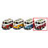 EP Line Volkswagen Little Van Naťahovacie auto Červená dodávka s farebnou strechou 3 x 4 x 5 cm