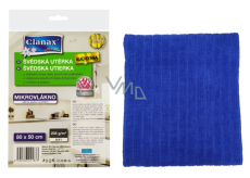 Clanax Švédska kuchynská utierka z mikrovlákna modrá 80 x 50 cm 235 g