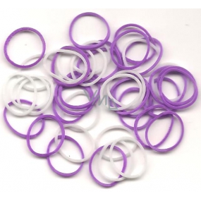 Loom Bands gumičky na pletení náramků Bílé a fialové 200 kusů