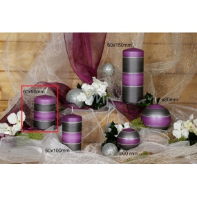 Lima Elegance Gray sviečka fialová valec 60 x 90 mm 1 kus
