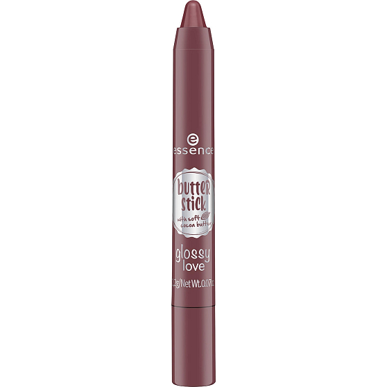 Essence Butter Stick Glossy Love farba na pery 04 Dark Syrup 2,2 g