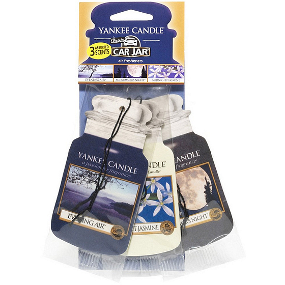 Yankee Candle Evening Stroll - Kompozícia troch vôní Classic vonná visačka do auta papierová sada 3 kusy x 12 g