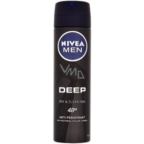 Nivea Men Deep 48 hodinová ochrana proti poteniu antiperspirant deodorant sprej pre mužov 150 ml