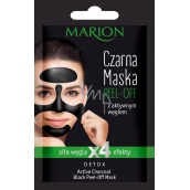 Marion Detox Black Peel Off s aktívnym dreveným uhlím a extraktom z lékorice pre uvoľnenie pórov zlupovacia pleťová maska 6 g
