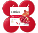 Bolsius True Scents Pomegranate - Granátové jablko maxi vonné čajové sviečky 8 kusov, doba horenia 8 hodín