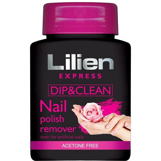 Lilien Express Quick & Easy bezacetónový odlakovač na nechty s hubkou 75 ml