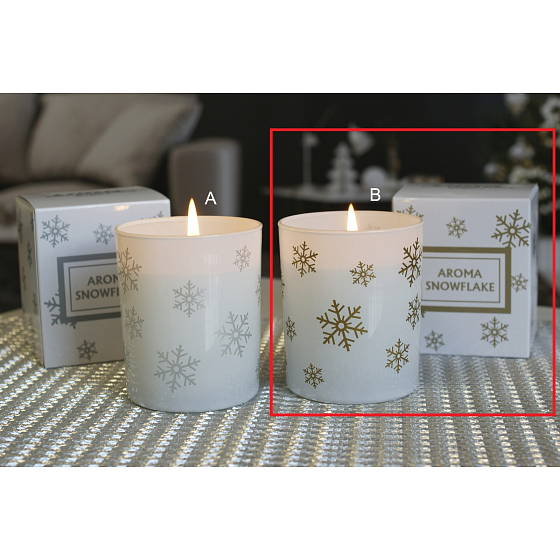 Lima Aroma Snehová vločka Jablko a škorica sviečka zlatá, doba horenia 50 hodín 175 g
