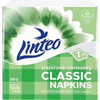 Linteo Classic 1vrstvové biele papierové obrúsky, 33 x 33 cm, 100 ks