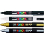 Posca Univerzálna sada akrylových fixiek 1,8 - 2,5 mm čierna, biela, zlatá, strieborná 4 ks PC-5M