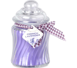 Emocio French Lavender - Sviečka s vôňou levandule sklenená so skleneným viečkom 76 x 125 mm 485 g