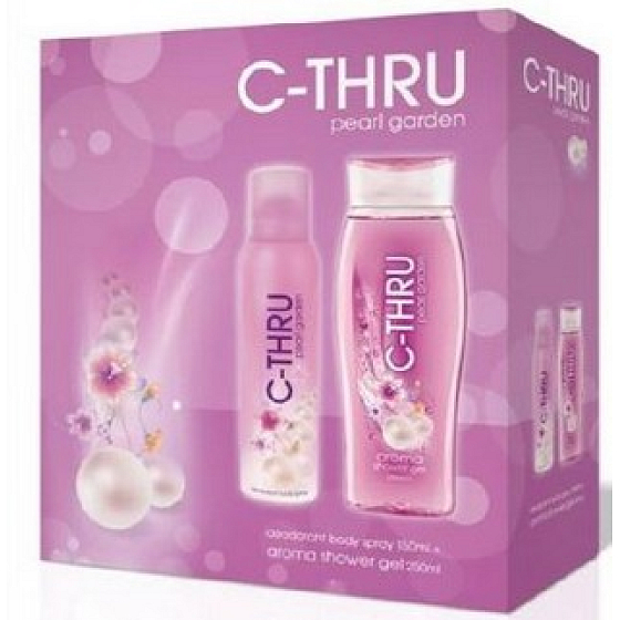 C-Thru Pearl Garden dezodorant 150 ml + sprchový gél 250 ml, pre ženy kozmetická sada