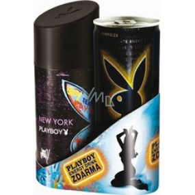 Playboy New York dezodorant sprej pre mužov 150 ml + Playboy Energy Drink 250 ml