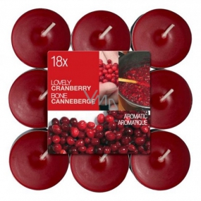 Bolsius Aromatic Lovely Cranberry - Pôvabná Brusnica vonné čajové sviečky 18 kusov, doba horenia 4 hodiny