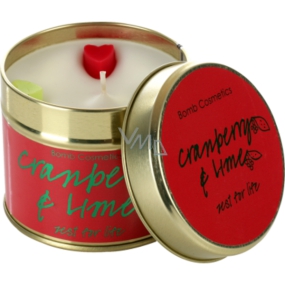Bomb Cosmetics Brusnica a limetka - Cranberry and Lime Vonná prírodná, ručne vyrobená sviečka v plechovej dóze horí až 35 hodín