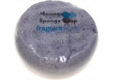 Fragrant Blue Glycerínové mydlo masážne s hubou naplnenou vôňou parfumu Dolce & Gabbana Light Blue vo farbe fialovomodré 200 g