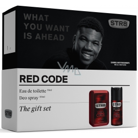 Str8 Red Code toaletná voda pre mužov 50 ml + dezodorant sprej 150 ml, darčeková sada